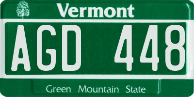 VT license plate AGD448