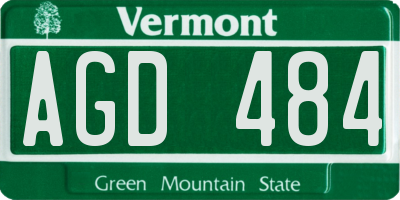 VT license plate AGD484