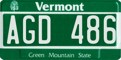 VT license plate AGD486