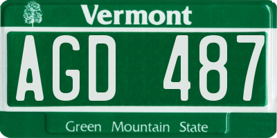VT license plate AGD487