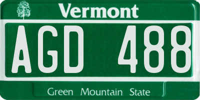 VT license plate AGD488
