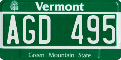 VT license plate AGD495
