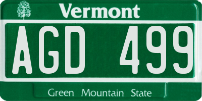 VT license plate AGD499