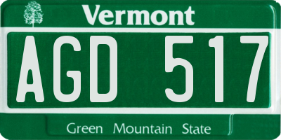 VT license plate AGD517