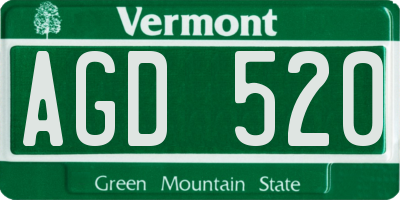 VT license plate AGD520