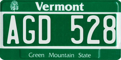 VT license plate AGD528