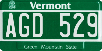 VT license plate AGD529