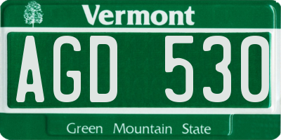 VT license plate AGD530