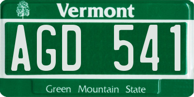 VT license plate AGD541