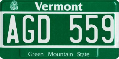VT license plate AGD559