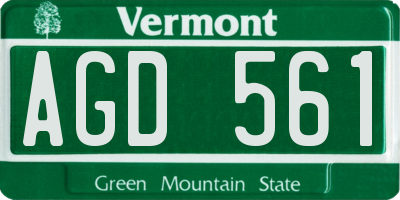 VT license plate AGD561
