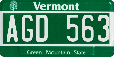 VT license plate AGD563