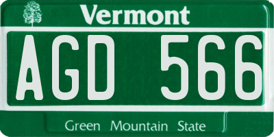 VT license plate AGD566