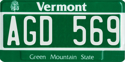 VT license plate AGD569