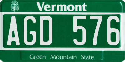 VT license plate AGD576