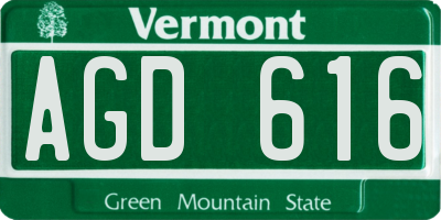 VT license plate AGD616