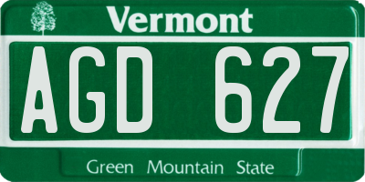 VT license plate AGD627