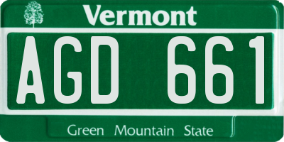 VT license plate AGD661