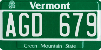 VT license plate AGD679