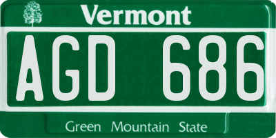 VT license plate AGD686
