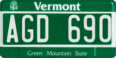 VT license plate AGD690