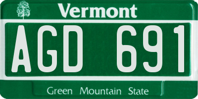 VT license plate AGD691