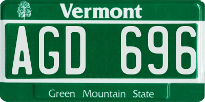 VT license plate AGD696