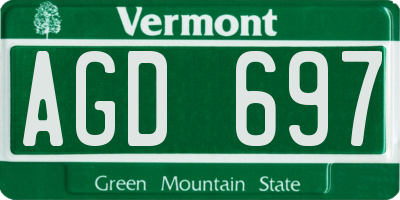VT license plate AGD697