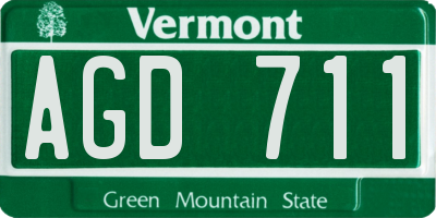 VT license plate AGD711