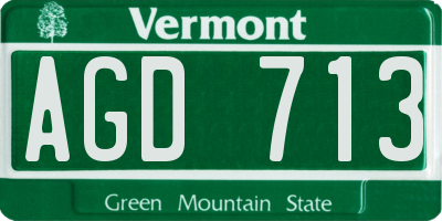 VT license plate AGD713