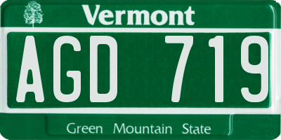 VT license plate AGD719