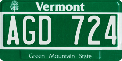 VT license plate AGD724