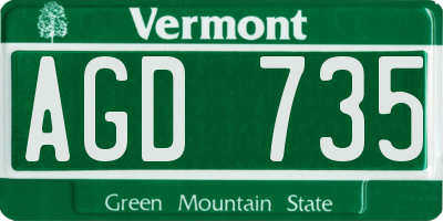 VT license plate AGD735