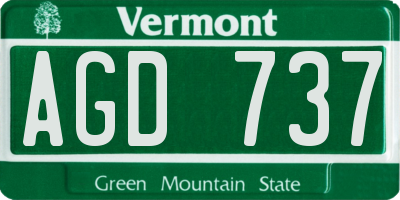 VT license plate AGD737