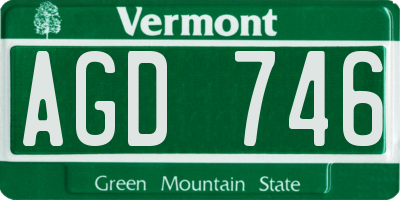 VT license plate AGD746