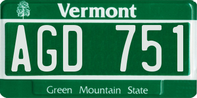 VT license plate AGD751