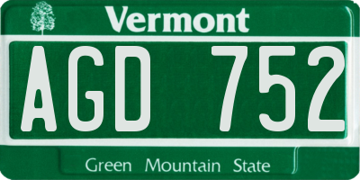 VT license plate AGD752