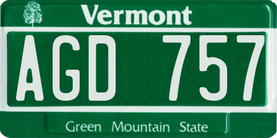 VT license plate AGD757