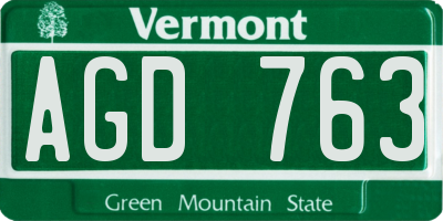 VT license plate AGD763