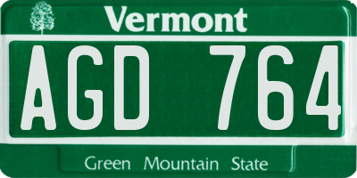 VT license plate AGD764