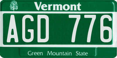 VT license plate AGD776