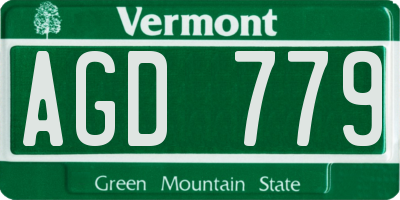 VT license plate AGD779