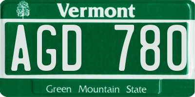 VT license plate AGD780