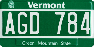 VT license plate AGD784