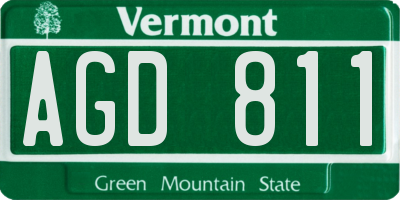 VT license plate AGD811