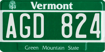 VT license plate AGD824