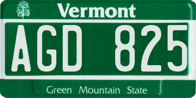 VT license plate AGD825