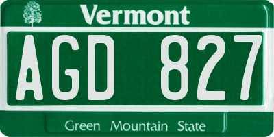 VT license plate AGD827