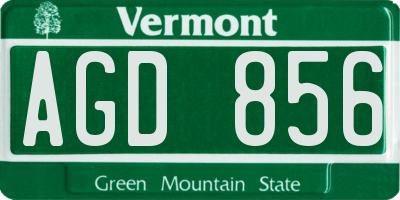 VT license plate AGD856