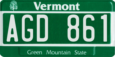 VT license plate AGD861